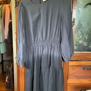 Ombré navy gauze dress